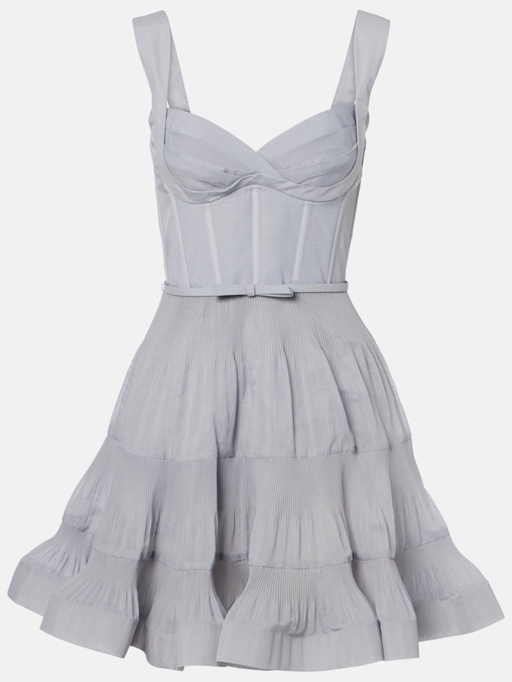 Zimmermann Pleated Draped Mini Dress in steel blue - Picture 6 of 11